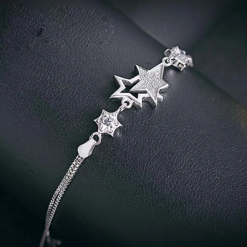 Silber Sternen Armband